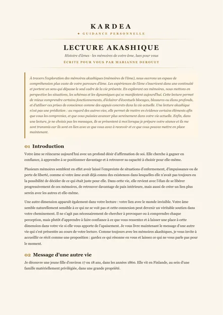 Page 2 d&rsquo;une lecture akashique