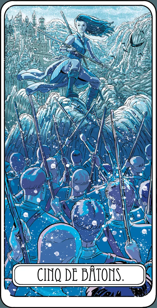 Cinq de Bâtons dans le Tarot