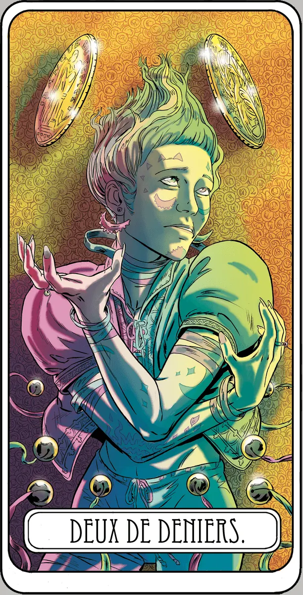 Deux de Deniers dans le Tarot