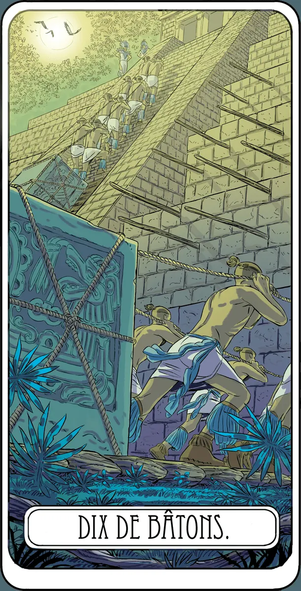 Dix de Bâtons dans le Tarot