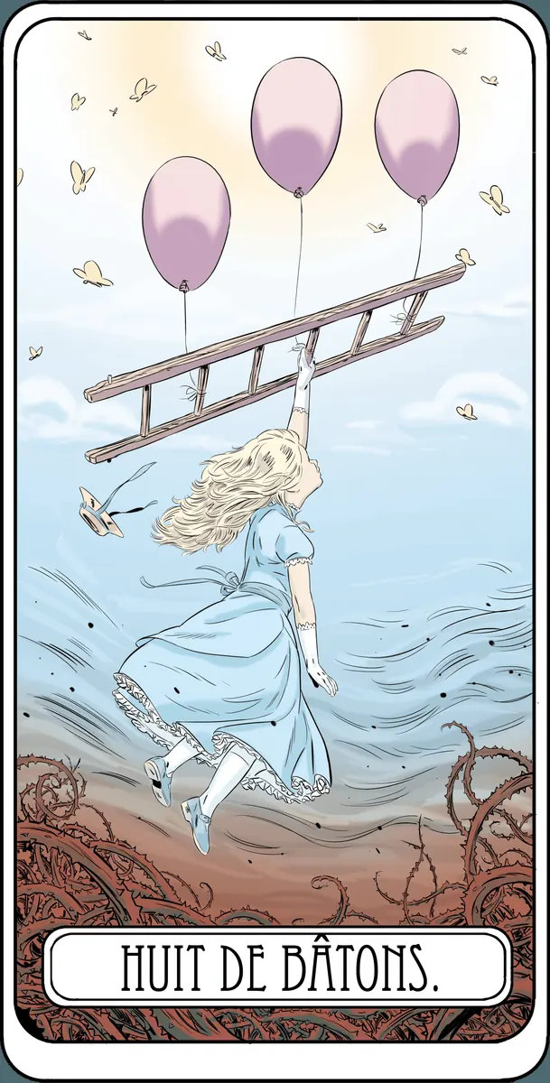 Huit de Bâtons dans le Tarot