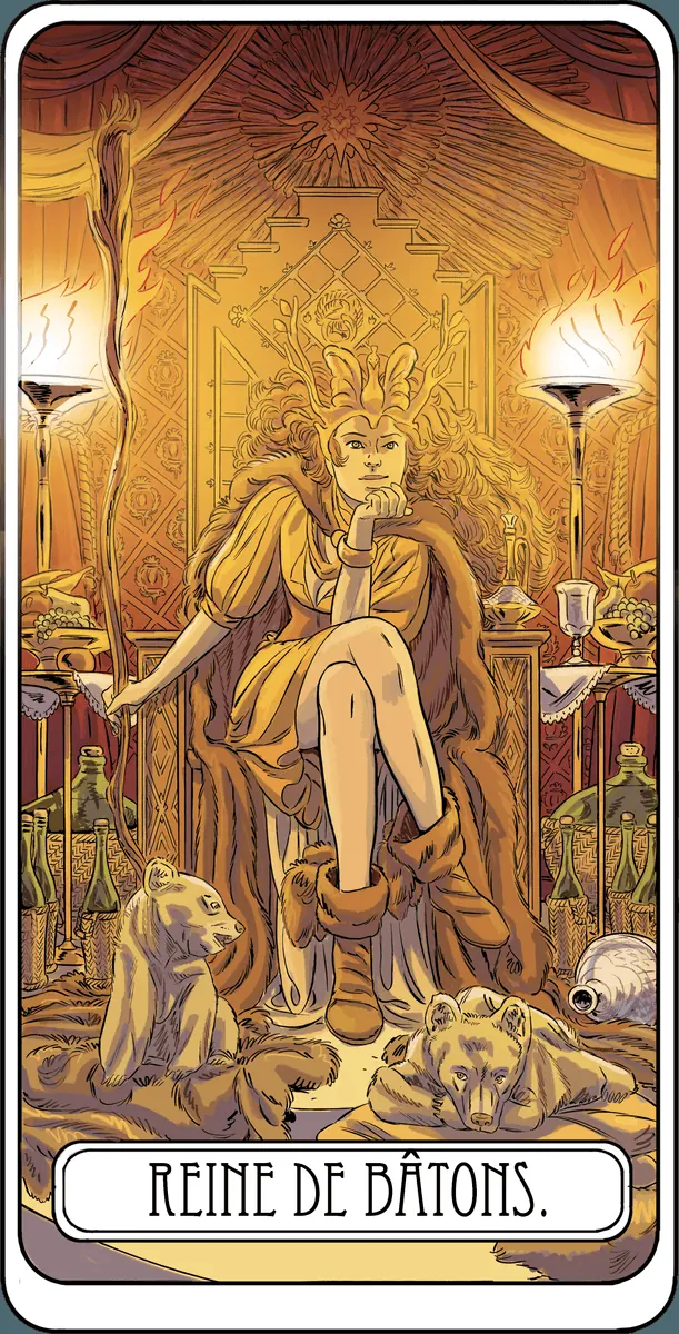 Reine de Bâtons dans le Tarot