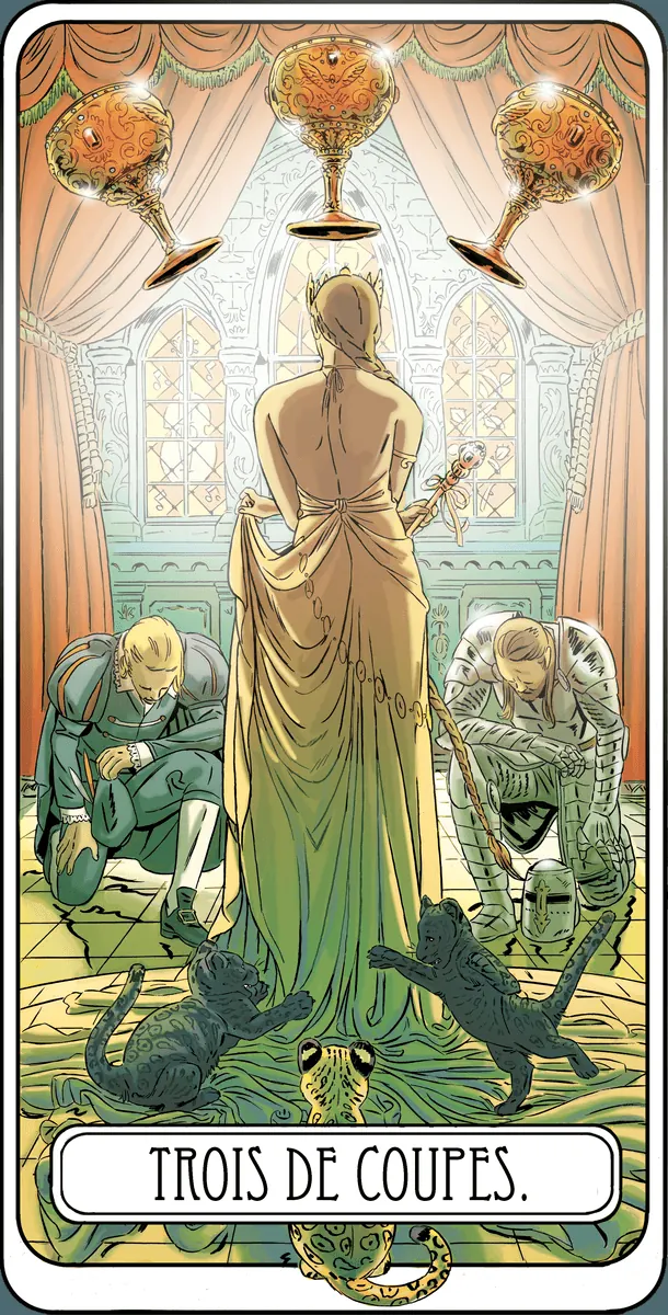 Trois de Coupes dans le Tarot