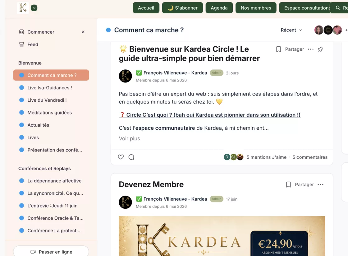 Le feed de la communauté Kardea-Circle