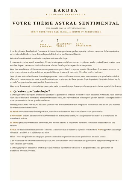 Page 1 d&rsquo;un th&egrave;me astral sentimental